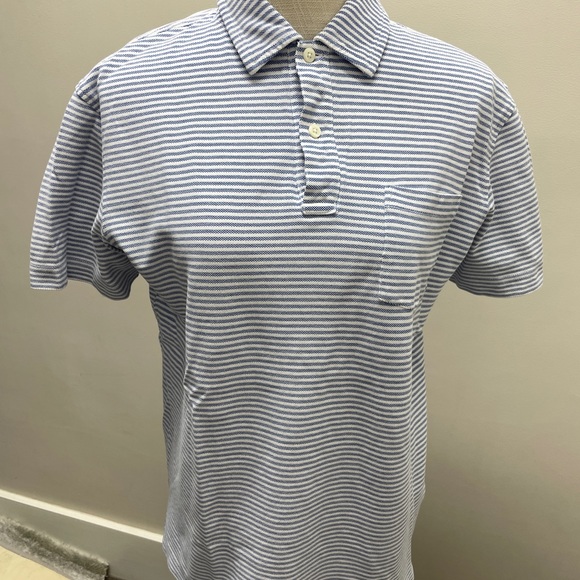 Vintage Lilly Pulitzer via Palm Beach, Medium Blue Striped Polo Shirt. - Picture 2 of 6